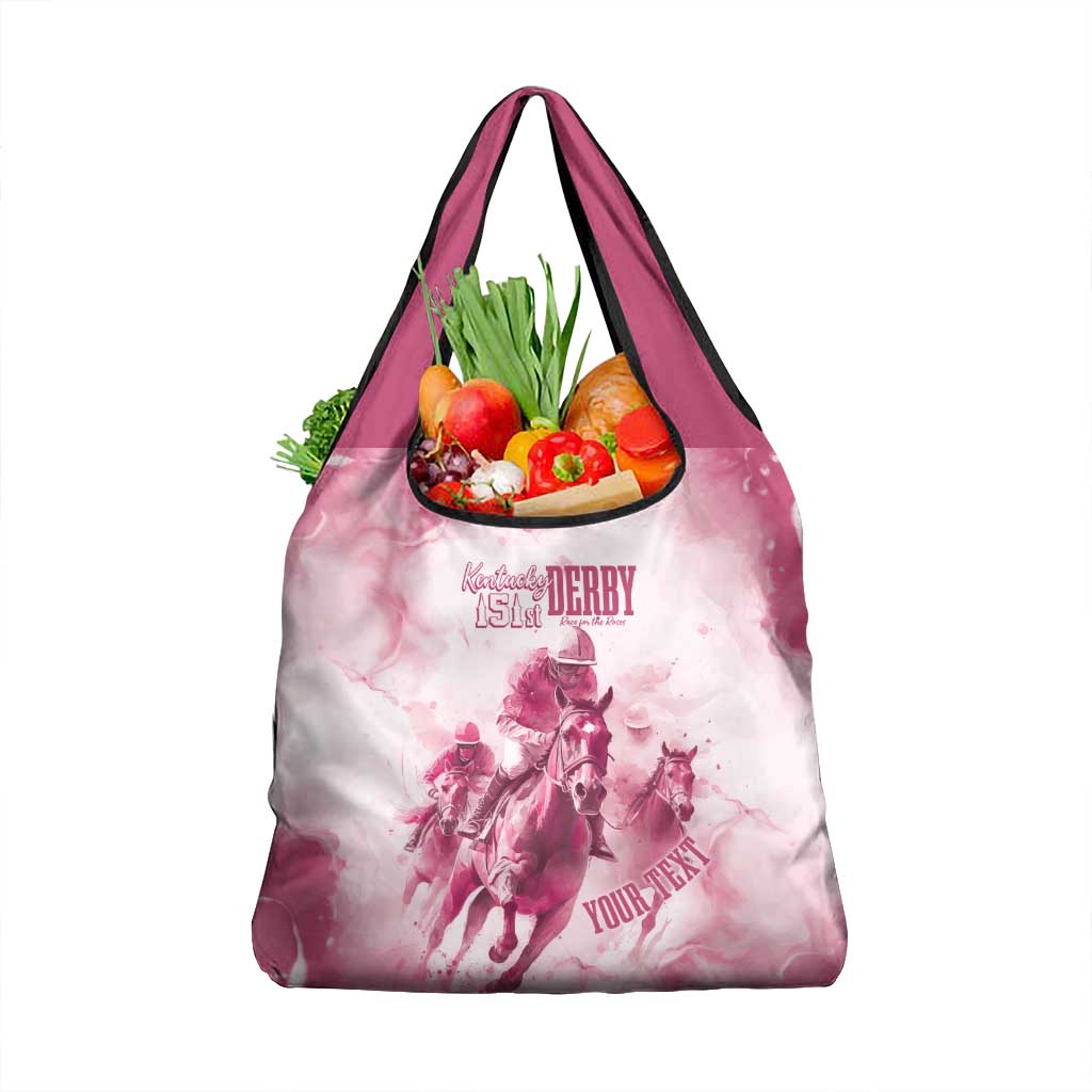 Personalised Kentucky Horse Racing Grocery Bag 151st Anniversary - Pink Out LT7
