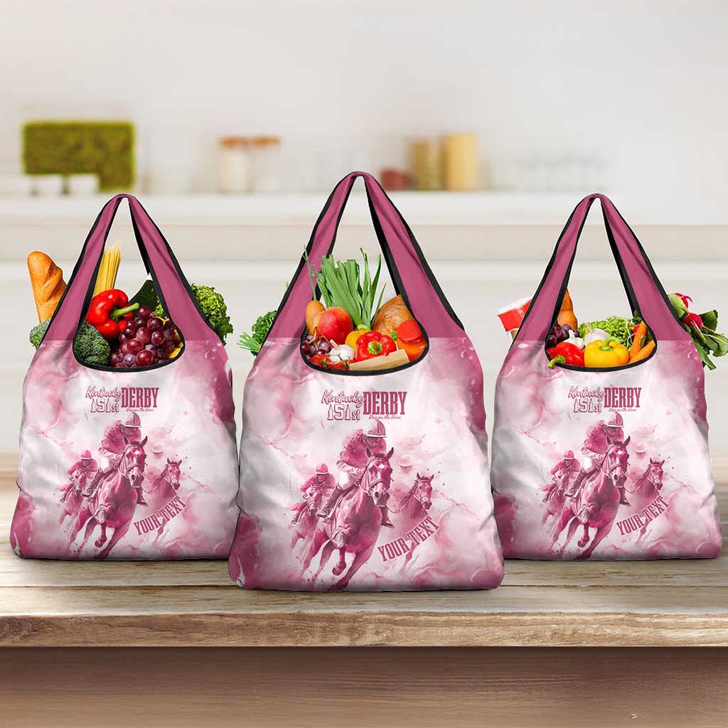 Personalised Kentucky Horse Racing Grocery Bag 151st Anniversary - Pink Out LT7