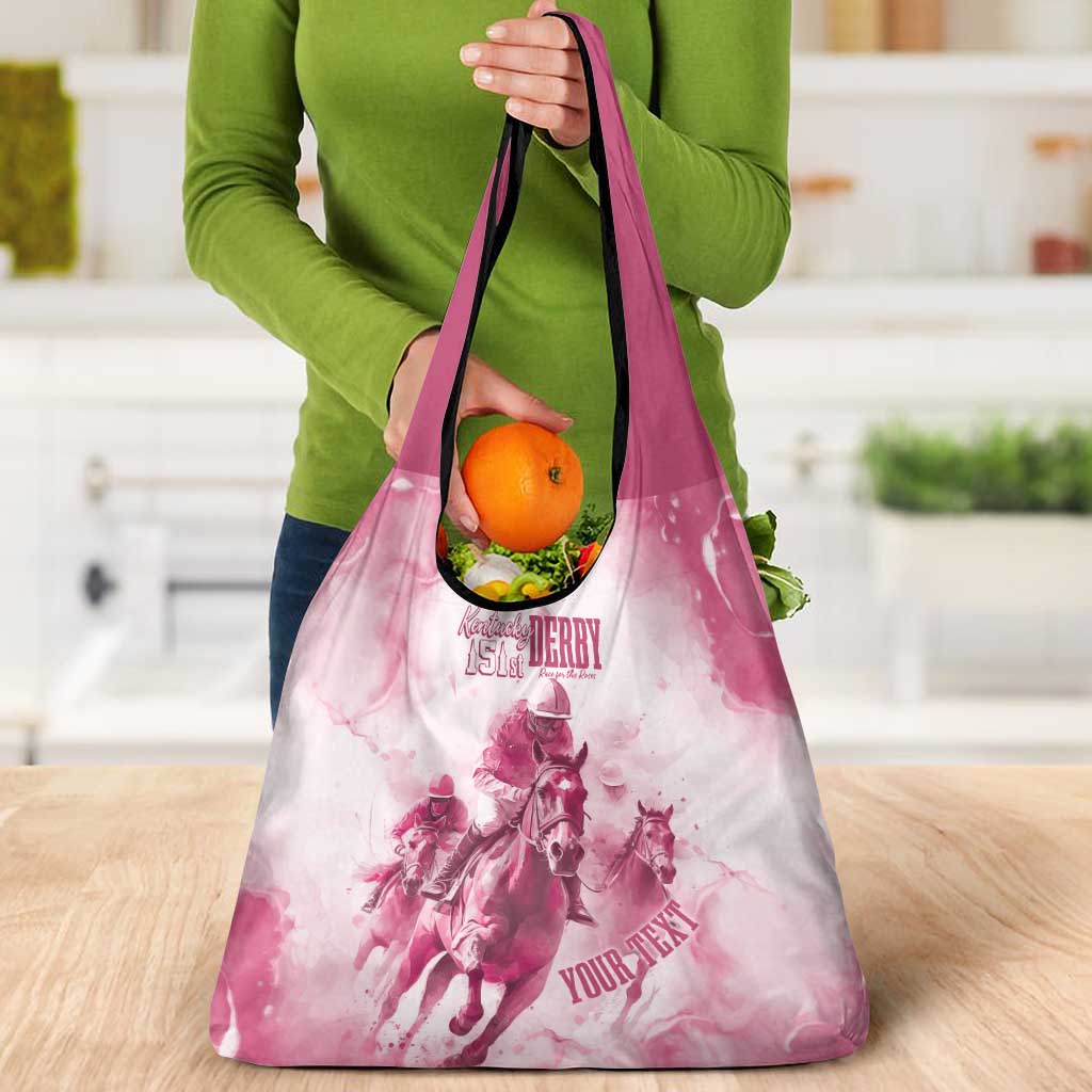 Personalised Kentucky Horse Racing Grocery Bag 151st Anniversary - Pink Out LT7