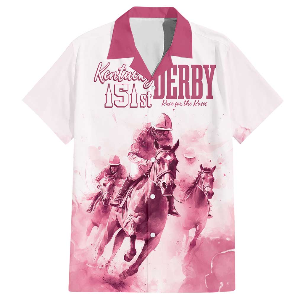 Personalised Kentucky Horse Racing Hawaiian Shirt 151st Anniversary - Pink Out LT7