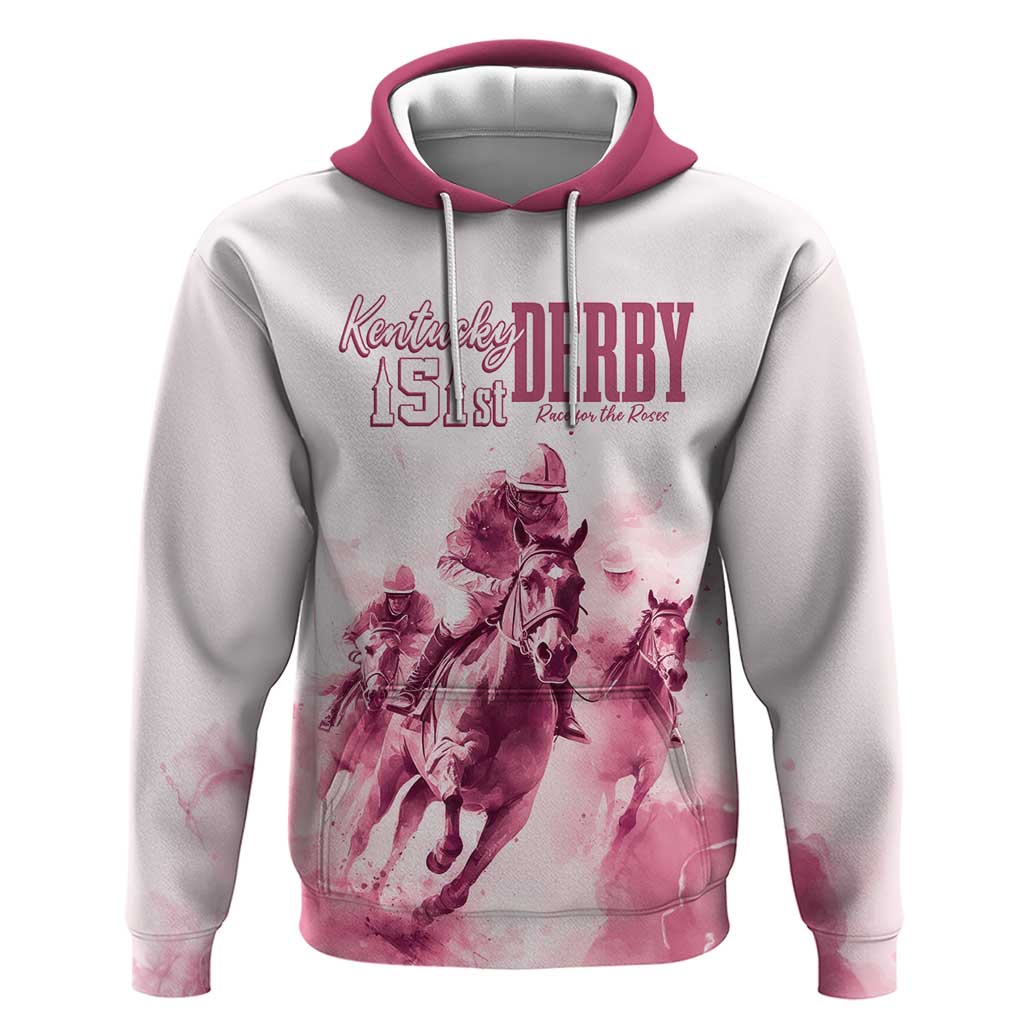 Personalised Kentucky Horse Racing Hoodie 151st Anniversary - Pink Out LT7