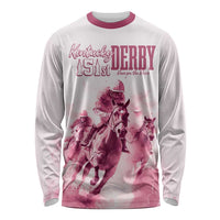 Personalised Kentucky Horse Racing Long Sleeve Shirt 151st Anniversary - Pink Out LT7