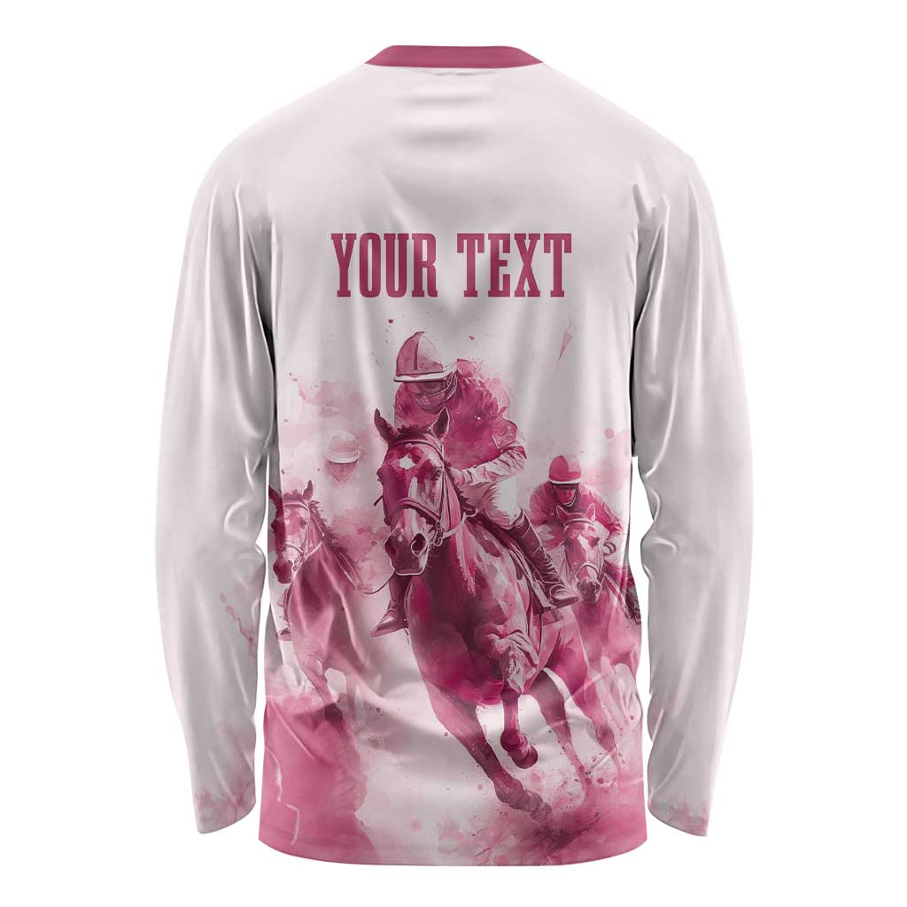 Personalised Kentucky Horse Racing Long Sleeve Shirt 151st Anniversary - Pink Out LT7