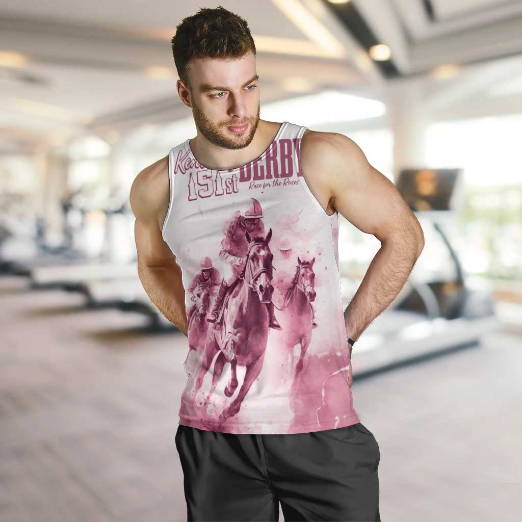 Personalised Kentucky Horse Racing Men Tank Top 151st Anniversary - Pink Out LT7