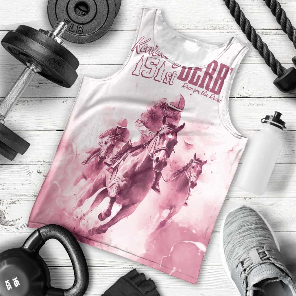 Personalised Kentucky Horse Racing Men Tank Top 151st Anniversary - Pink Out LT7