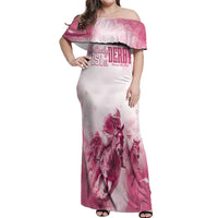 Personalised Kentucky Horse Racing Off Shoulder Maxi Dress 151st Anniversary - Pink Out LT7
