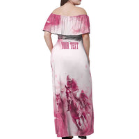 Personalised Kentucky Horse Racing Off Shoulder Maxi Dress 151st Anniversary - Pink Out LT7