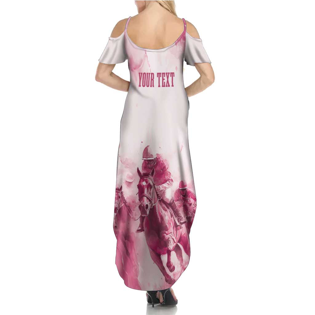 Personalised Kentucky Horse Racing Summer Maxi Dress 151st Anniversary - Pink Out LT7