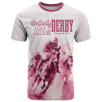 Personalised Kentucky Horse Racing T Shirt 151st Anniversary - Pink Out LT7