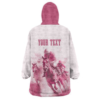 Personalised Kentucky Horse Racing Wearable Blanket Hoodie 151st Anniversary - Pink Out LT7