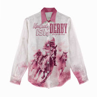 Personalised Kentucky Horse Racing Women Casual Shirt 151st Anniversary - Pink Out LT7