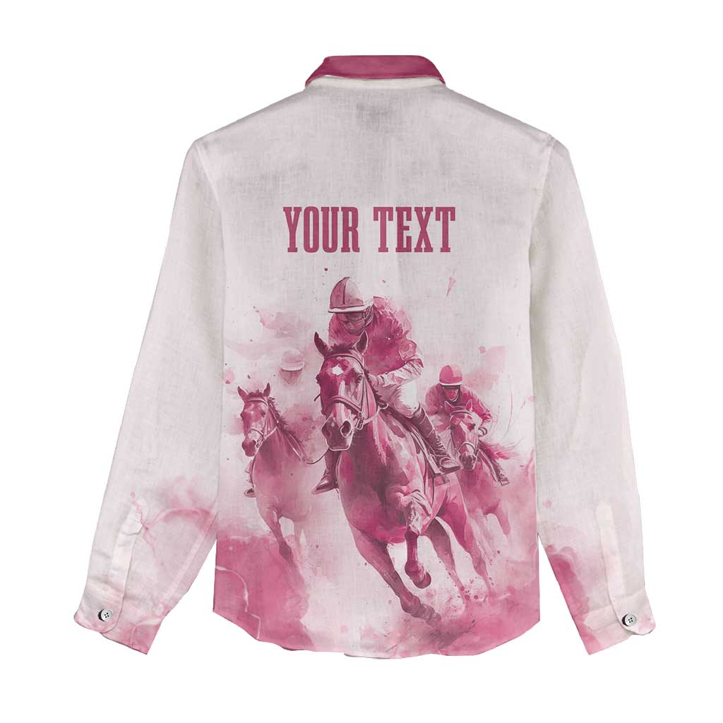 Personalised Kentucky Horse Racing Women Casual Shirt 151st Anniversary - Pink Out LT7