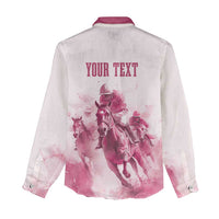 Personalised Kentucky Horse Racing Women Casual Shirt 151st Anniversary - Pink Out LT7