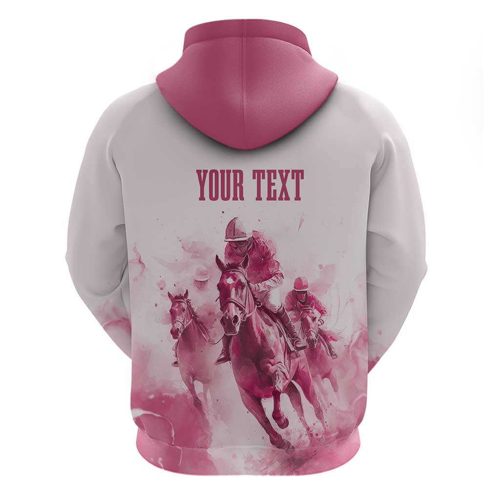 Personalised Kentucky Horse Racing Zip Hoodie 151st Anniversary - Pink Out LT7