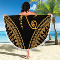 Ancient Egypt Eye of Horus Beach Blanket Gold Intricate Feathers