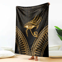 Ancient Egypt Eye of Horus Blanket Gold Intricate Feathers