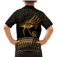 Ancient Egypt Eye of Horus Family Matching Mermaid Dress and Hawaiian Shirt Gold Intricate Feathers