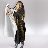 Ancient Egypt Eye of Horus Hooded Blanket Gold Intricate Feathers