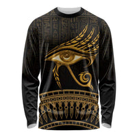 Ancient Egypt Eye of Horus Long Sleeve Shirt Gold Intricate Feathers