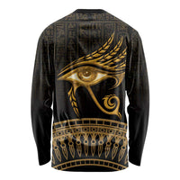 Ancient Egypt Eye of Horus Long Sleeve Shirt Gold Intricate Feathers