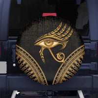 Ancient Egypt Eye of Horus Spare Tire Cover Gold Intricate Feathers