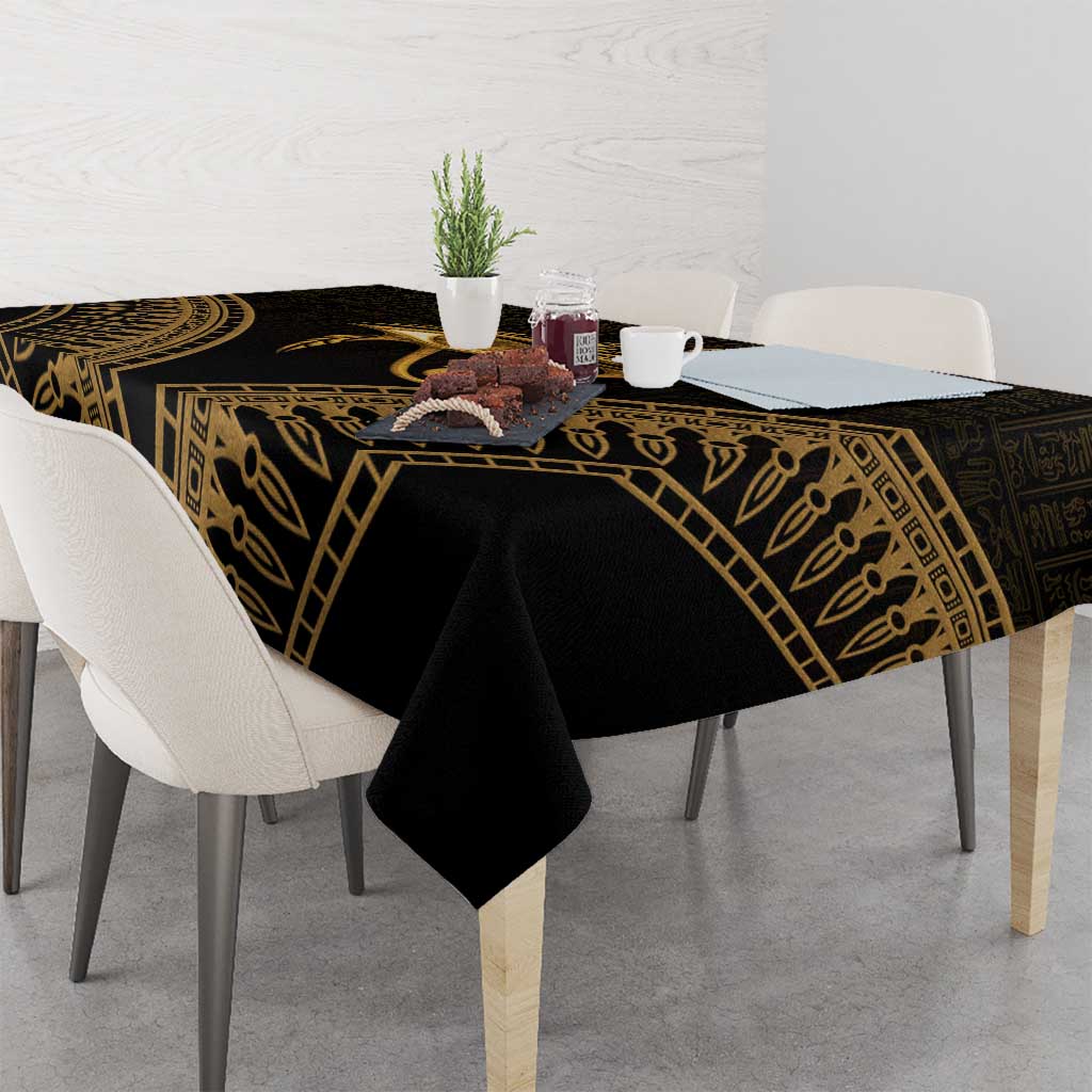 Ancient Egypt Eye of Horus Tablecloth Gold Intricate Feathers