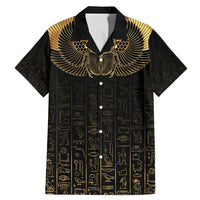 Ancient Egypt Scarab Family Matching Mermaid Dress and Hawaiian Shirt Black Gold