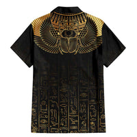 Ancient Egypt Scarab Family Matching Mermaid Dress and Hawaiian Shirt Black Gold