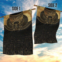 Ancient Egypt Scarab Garden Flag Black Gold