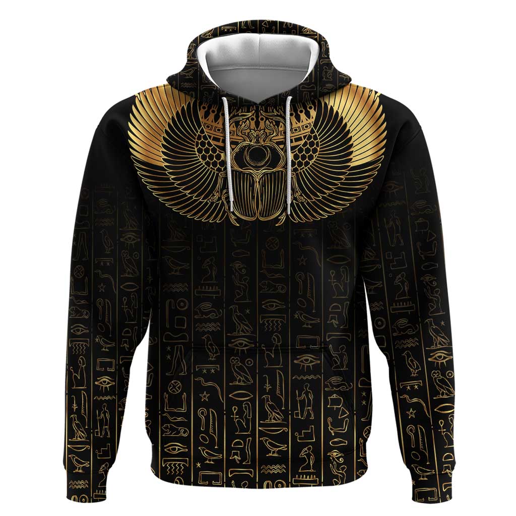 Ancient Egypt Scarab Hoodie Black Gold