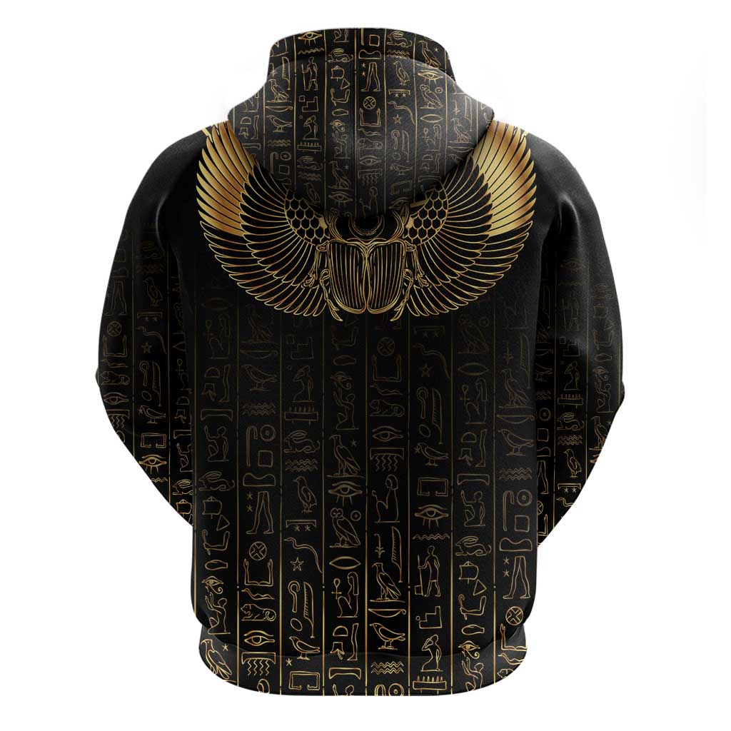 Ancient Egypt Scarab Hoodie Black Gold
