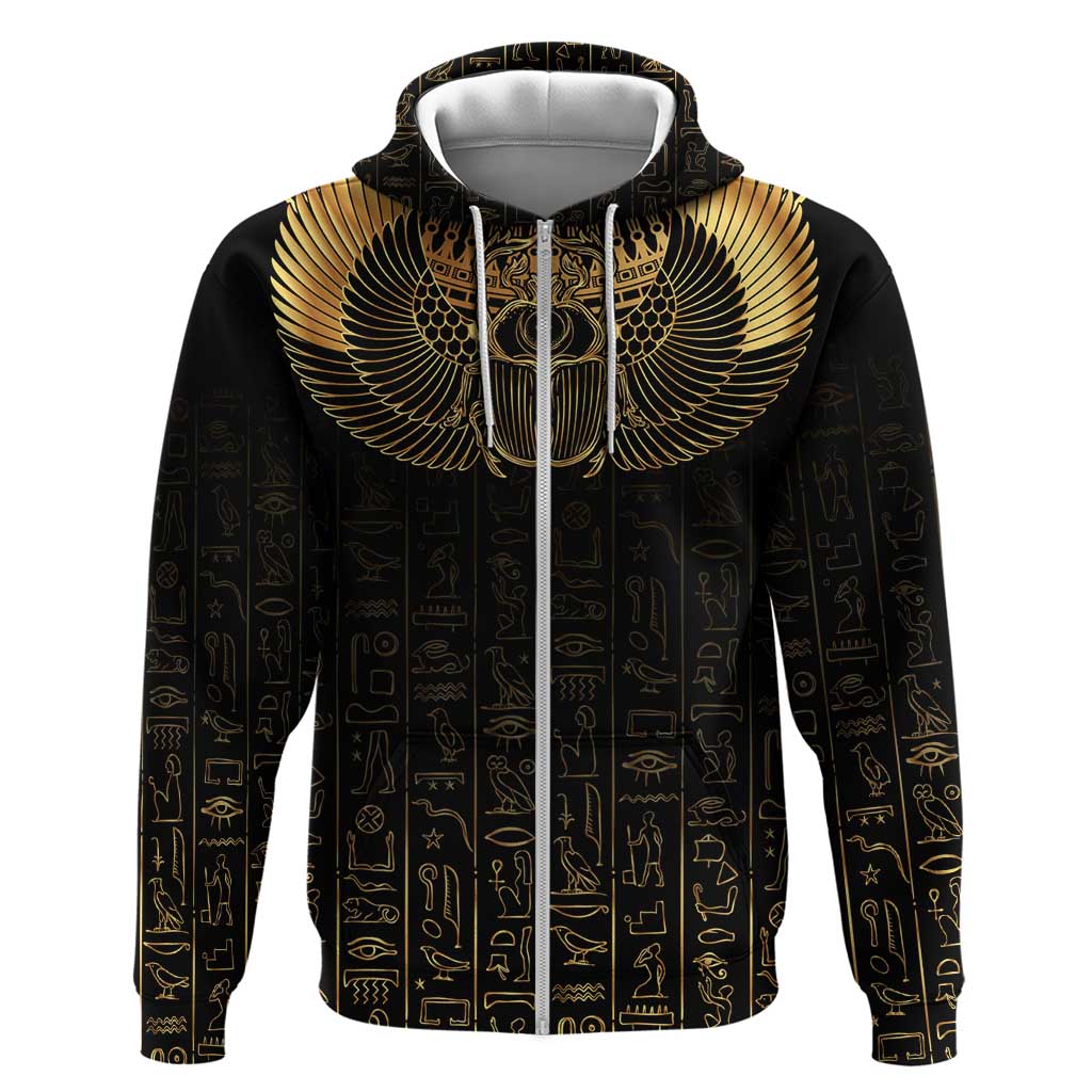 Ancient Egypt Scarab Hoodie Black Gold