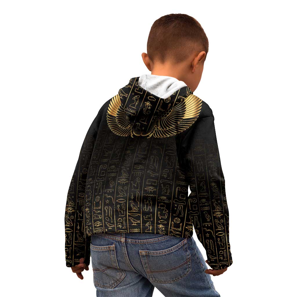 Ancient Egypt Scarab Kid Hoodie Black Gold