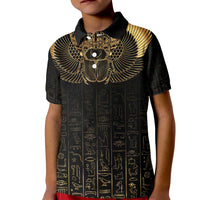 Ancient Egypt Scarab Kid Polo Shirt Black Gold