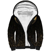 Ancient Egypt Scarab Sherpa Hoodie Black Gold