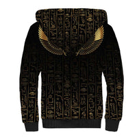 Ancient Egypt Scarab Sherpa Hoodie Black Gold