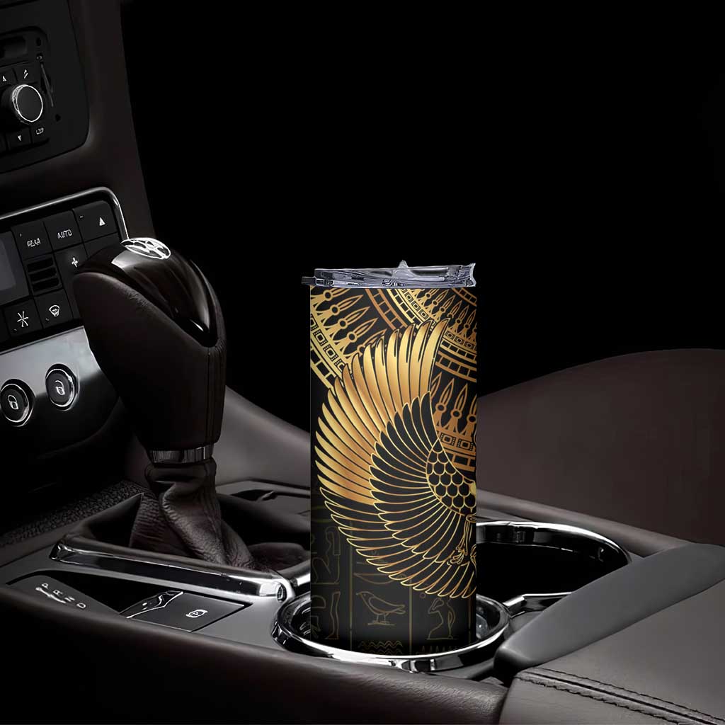 Ancient Egypt Scarab Skinny Tumbler Black Gold