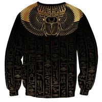Ancient Egypt Scarab Sweatshirt Black Gold