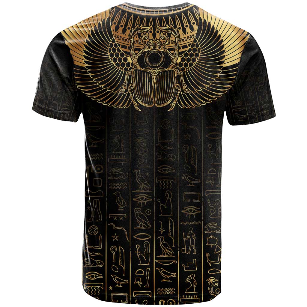 Ancient Egypt Scarab T Shirt Black Gold