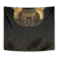 Ancient Egypt Scarab Tapestry Black Gold
