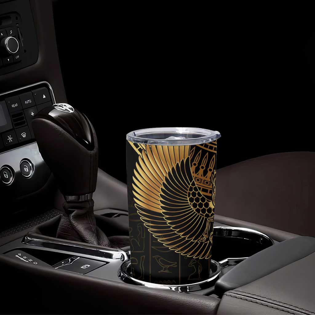 Ancient Egypt Scarab Tumbler Cup Black Gold