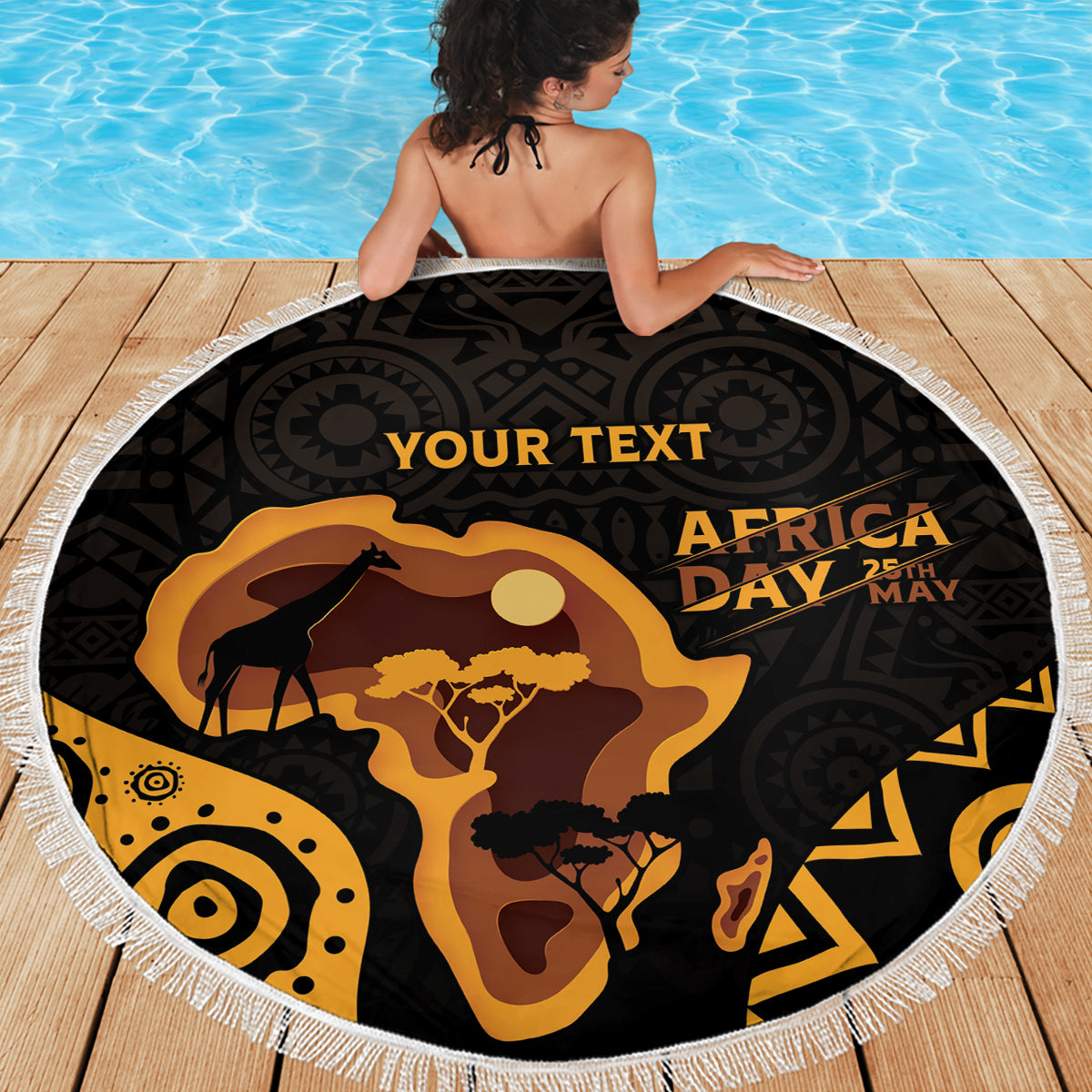 Africa Day Personalized Beach Blanket Ethnic Retro Style LT7 - Wonder Print Shop