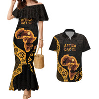Africa Day Personalized Couples Matching Mermaid Dress and Hawaiian Shirt Ethnic Retro Style LT7 - Wonder Print Shop