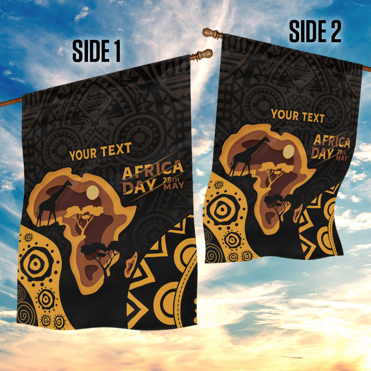 Africa Day Personalized Garden Flag Ethnic Retro Style - Wonder Print Shop