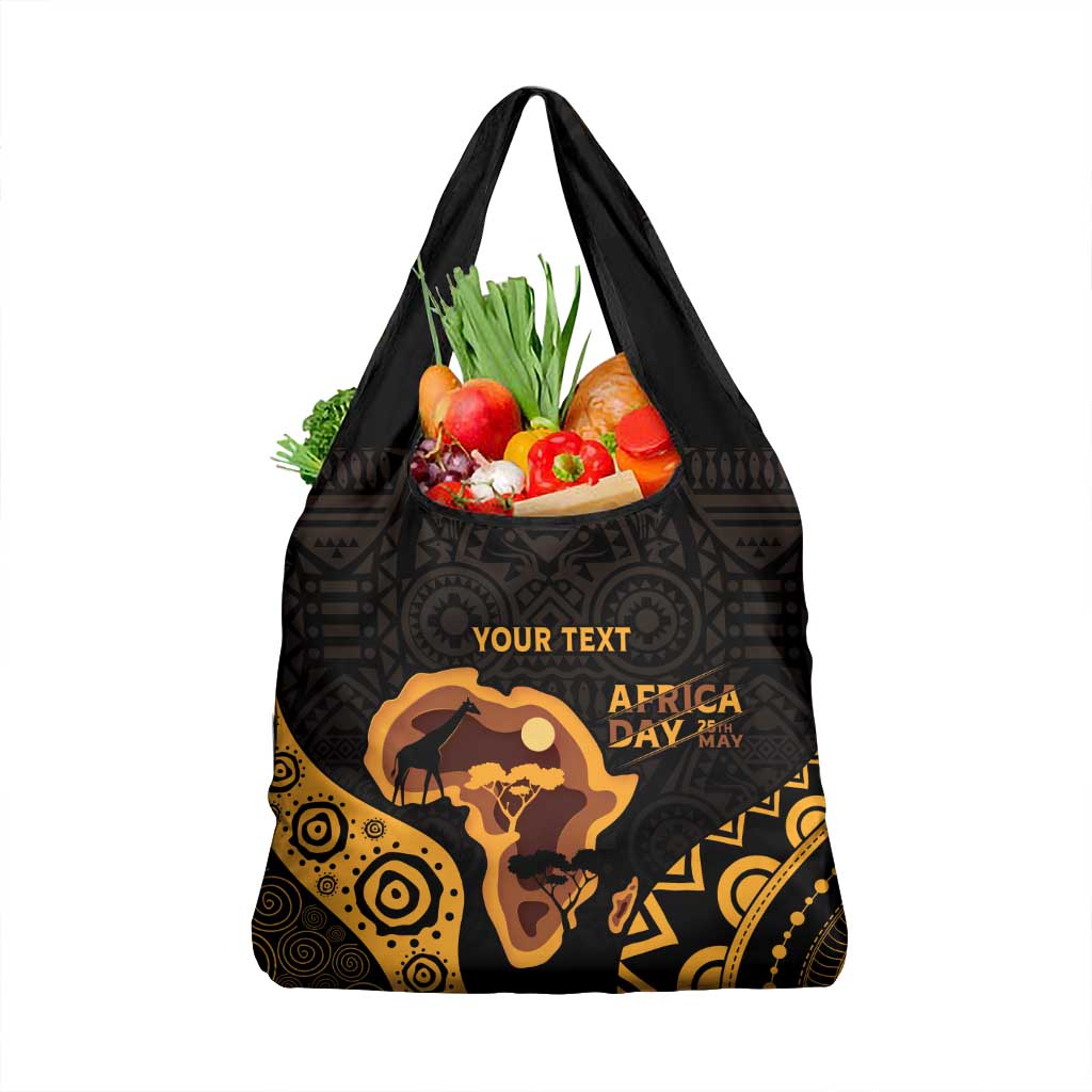 Africa Day Personalized Grocery Bag Ethnic Retro Style
