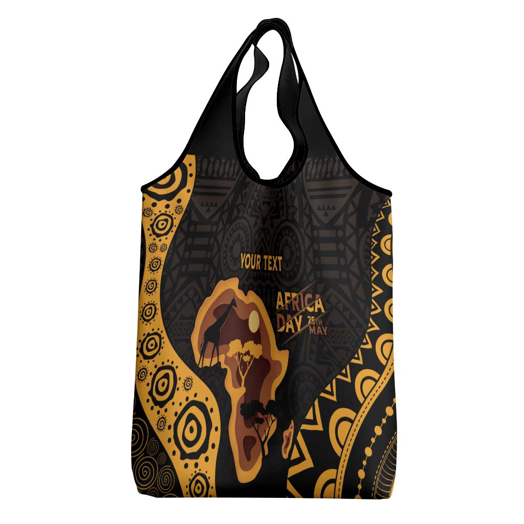 Africa Day Personalized Grocery Bag Ethnic Retro Style