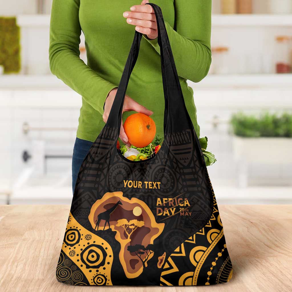 Africa Day Personalized Grocery Bag Ethnic Retro Style