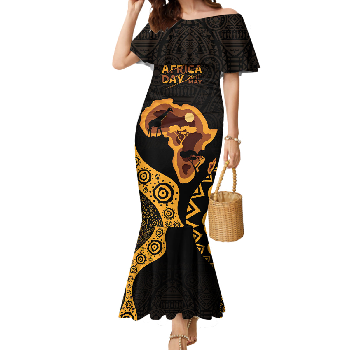 Africa Day Personalized Mermaid Dress Ethnic Retro Style - Wonder Print Shop