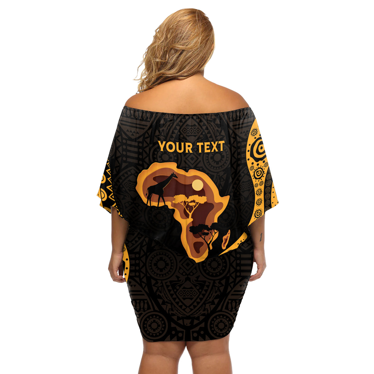 Africa Day Personalized Off Shoulder Short Dress Ethnic Retro Style - Wonder Print Shop