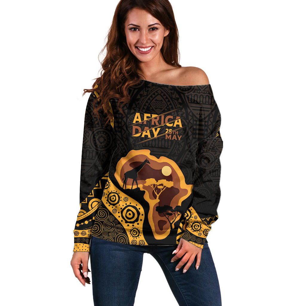 Africa Day Personalized Off Shoulder Sweater Ethnic Retro Style - Wonder Print Shop